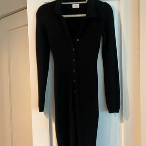 Wilfred Black Ribbed Bodycon Dress